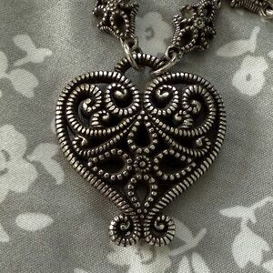 Brighton Silver Swirl Heart Necklace